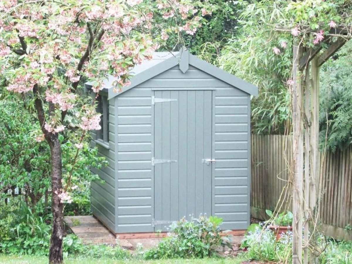 Wood painting grey timber garden Bridgend
